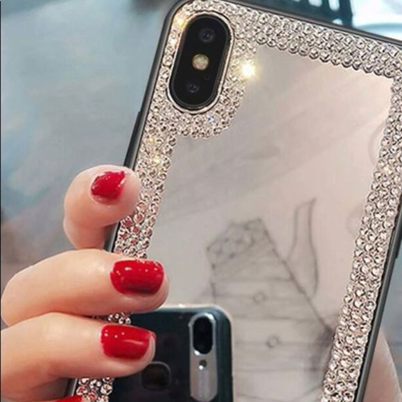 I-Phone 12 Pro max mirror case with rhinestone accents! - Picture 1 of 2